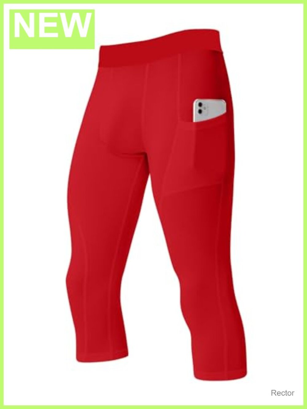 Men's 3/4 Compression Pants Dry Fit Running Leggings with Pockets